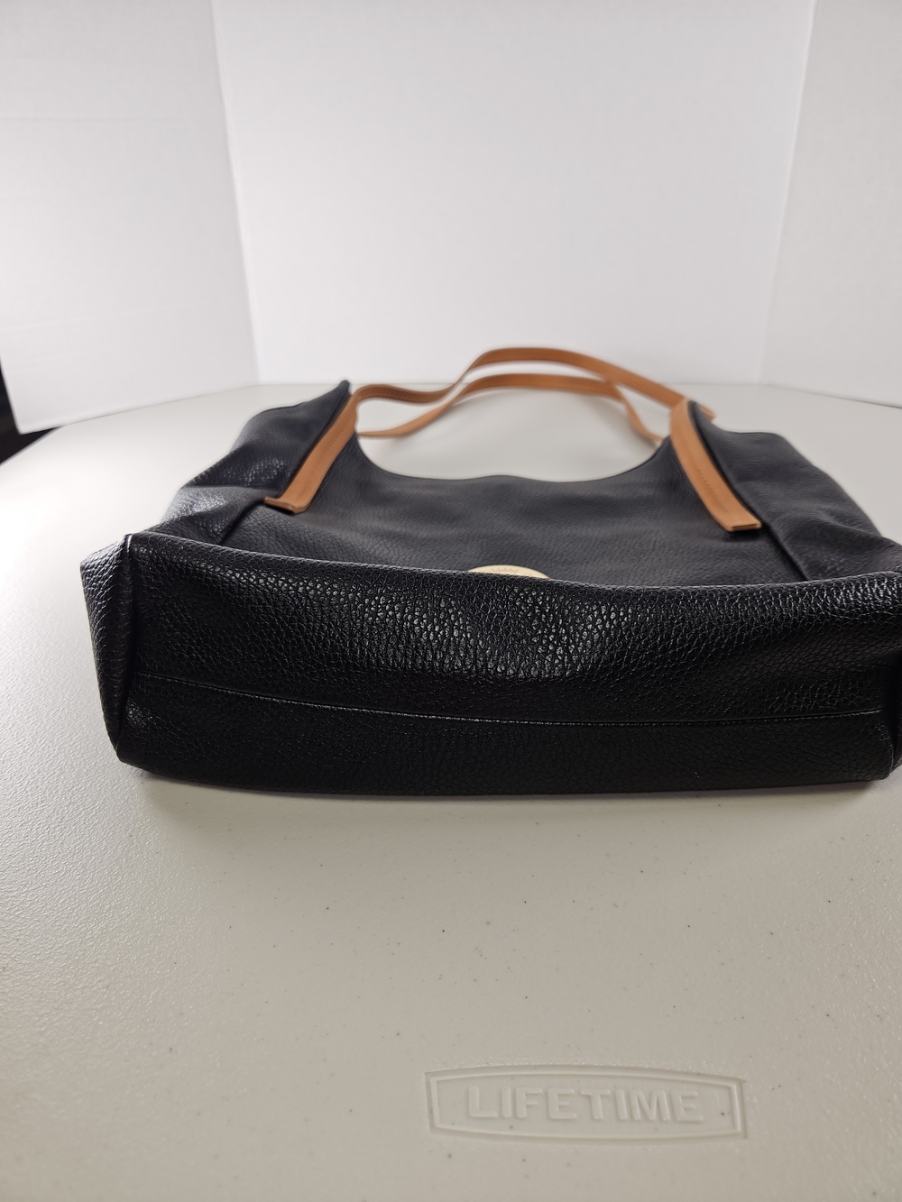 VALENTINA ITALY SUPPLE PEBBLED LEATHER HOBO BLACK GRAY BEIGE HANDBAG $170 NEW - Picture 7 of 16